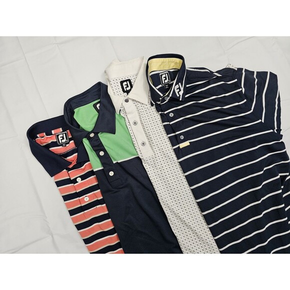 FootJoy Other - Lot Of 4 FootJoy Polo Shirt Mens XL Golf Striped Blue Paisley Athletic Fit